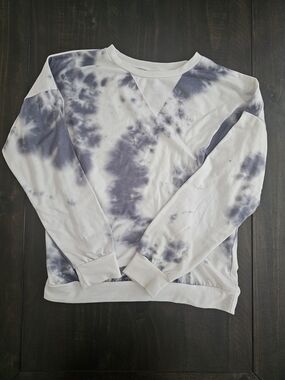 Tie-Dye Crewneck Sweatshirt - White & Gray